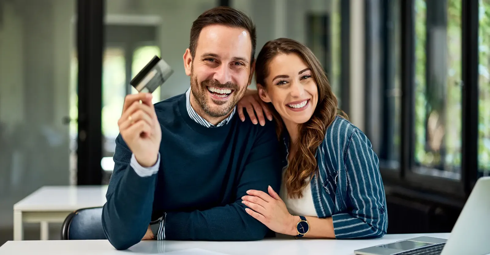 man holding credit card
