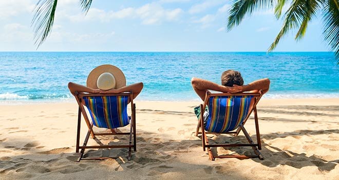 couple on beach with oean